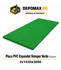 Placa rigida PVC Simopor Verde 0.58 g/cm3, 3x1530x3050 mm